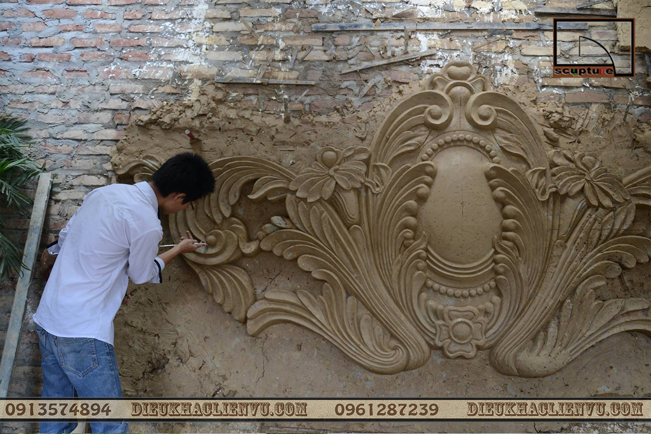 Phù điêu điêu khắc phong cách châu Âu trang trí mặt tiền nhà